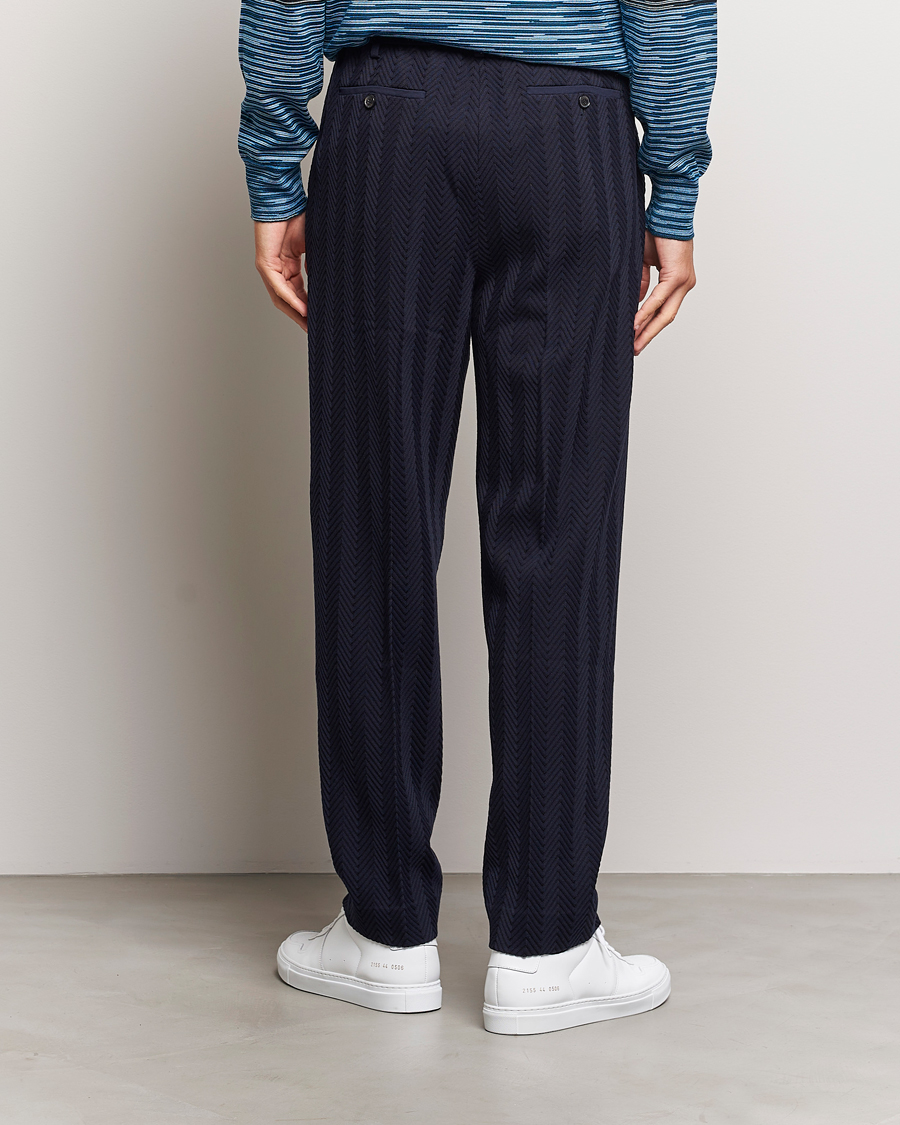 Homme | Pantalons | Missoni | Tonal Zig-Zag Trousers Navy