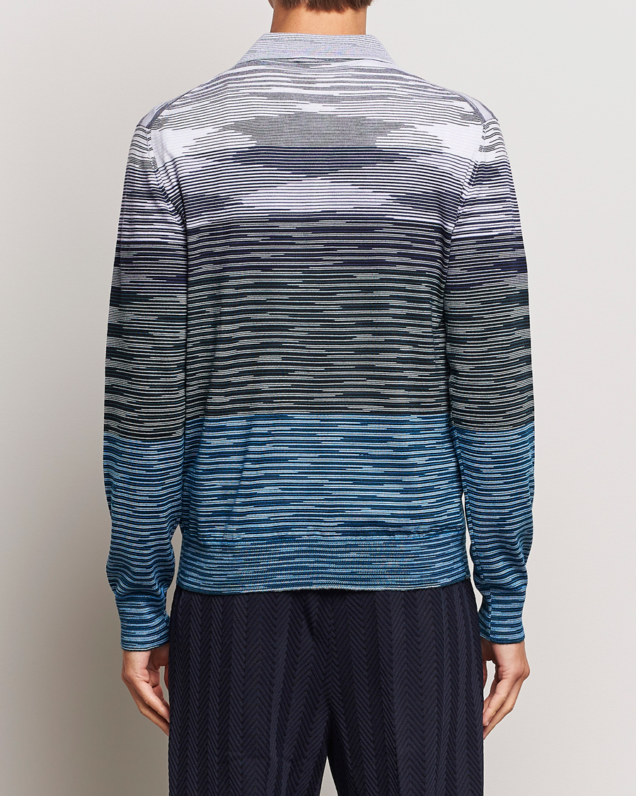Homme | Pulls Et Tricots | Missoni | Space Dyed Long Sleeve Polo Blue/Black