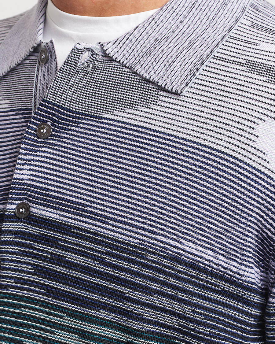 Homme | Pulls Et Tricots | Missoni | Space Dyed Long Sleeve Polo Blue/Black