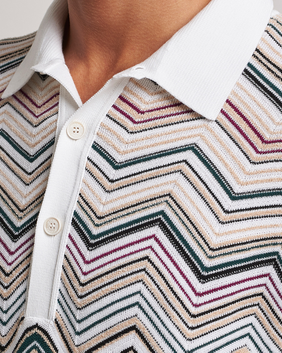 Homme | Polos | Missoni | Chevron Cotton Polo Beige