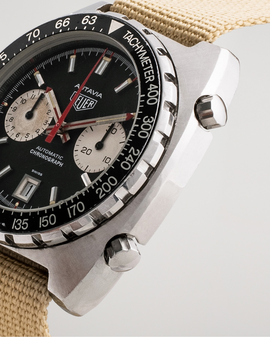 Homme | Heuer Pre-Owned Autavia 11063 'Viceroy' Tachymeter Steel Black | Heuer Pre-Owned | Autavia 11063 'Viceroy' Tachymeter Steel Black