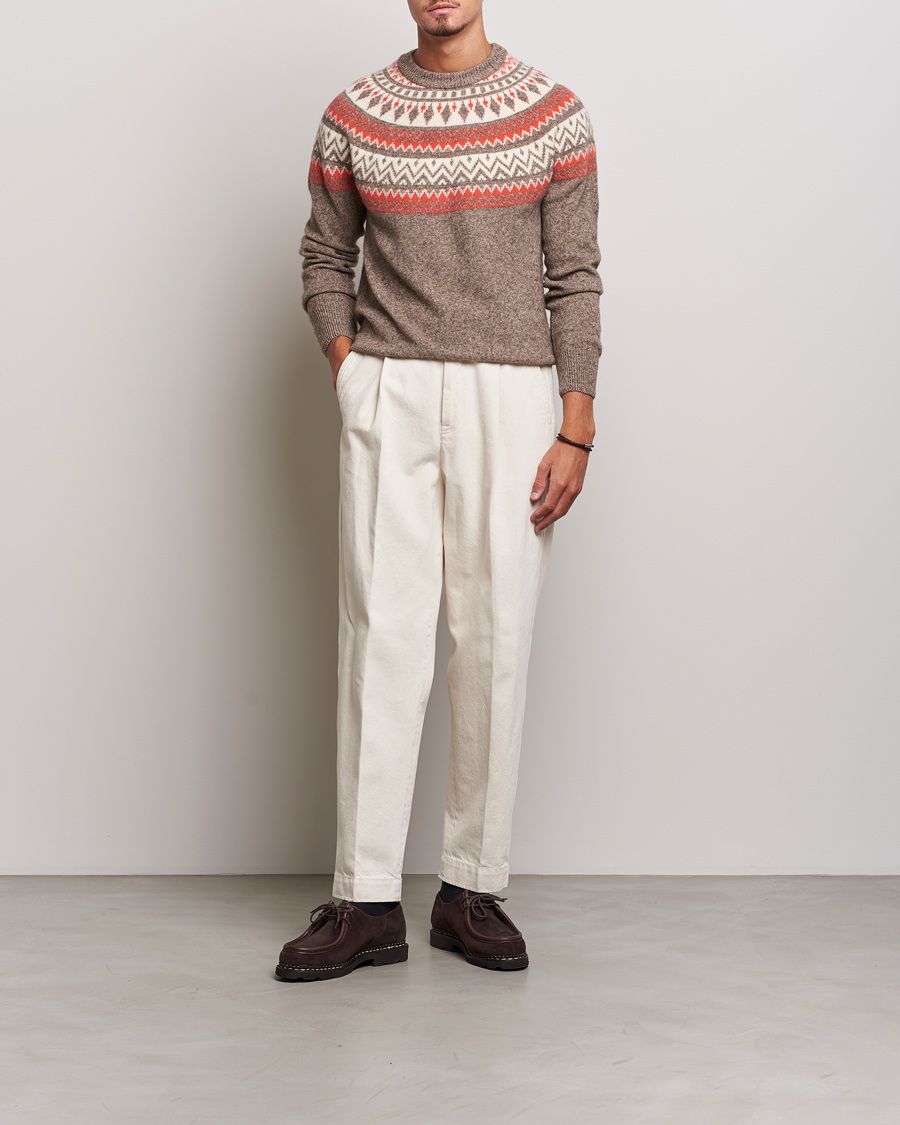 Homme | Pulls Et Tricots | Altea | Cashmere Blend Norwegian Sweater Beige/Red