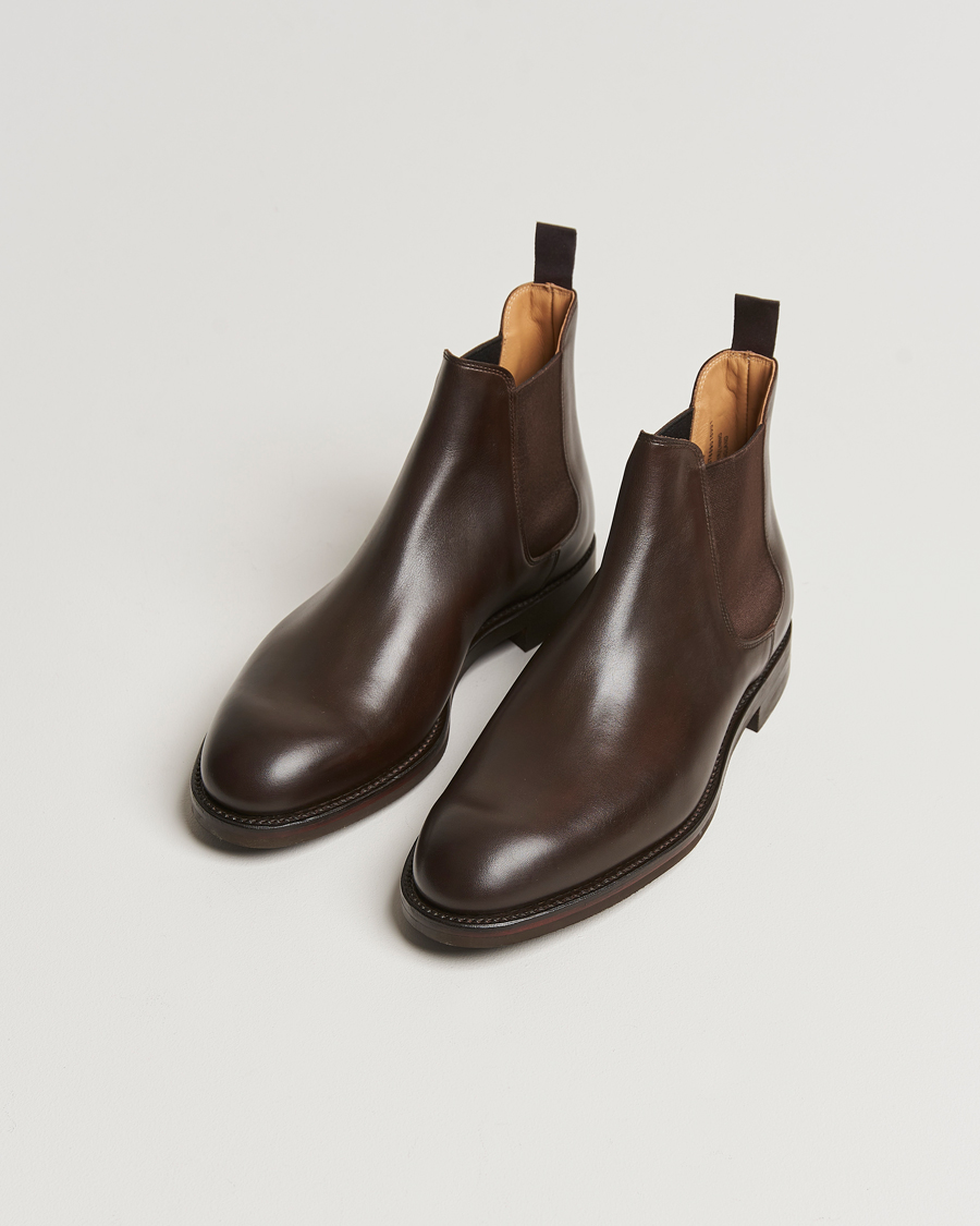 Homme | Bottes | Crockett & Jones | Chelsea 5 Dk Brown Wax Calf