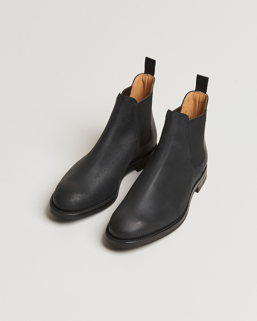 Homme | Bottes | Crockett & Jones | Chelsea 5 Black Rough-Out Suede