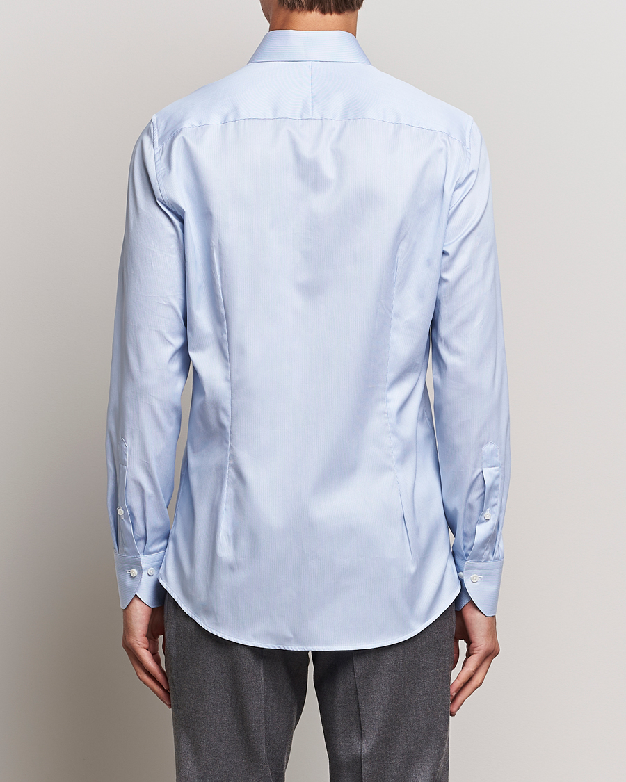 Homme | Chemises | Stenströms | 1899 Slim Supima Cotton Twill Stripe Shirt Blue