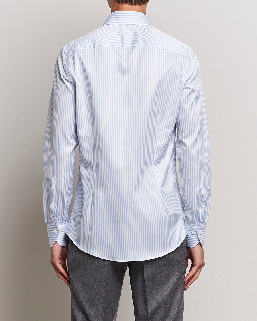 Homme | Chemises | Stenströms | 1899 Slim Supima Cotton Stripe Shirt Blue