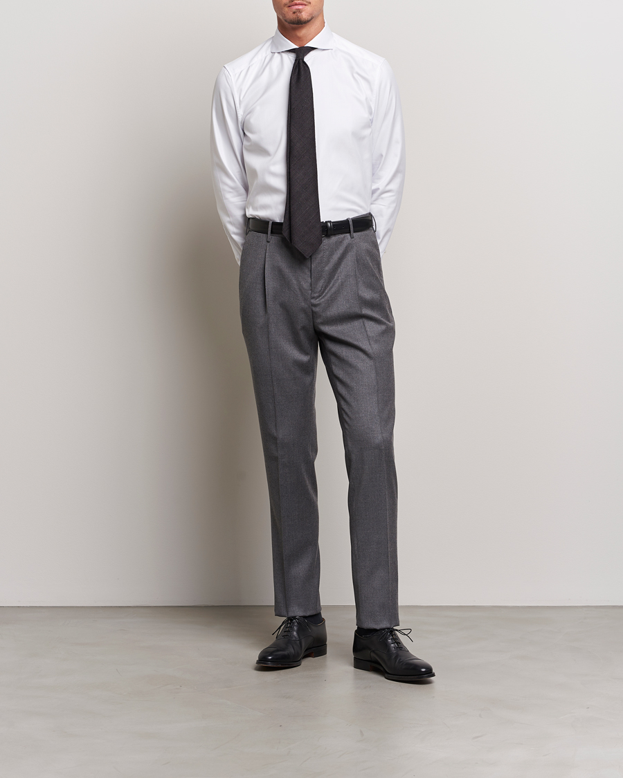 Homme | Chemises | Stenströms | 1899 Slim Supima Cotton Twill Shirt White