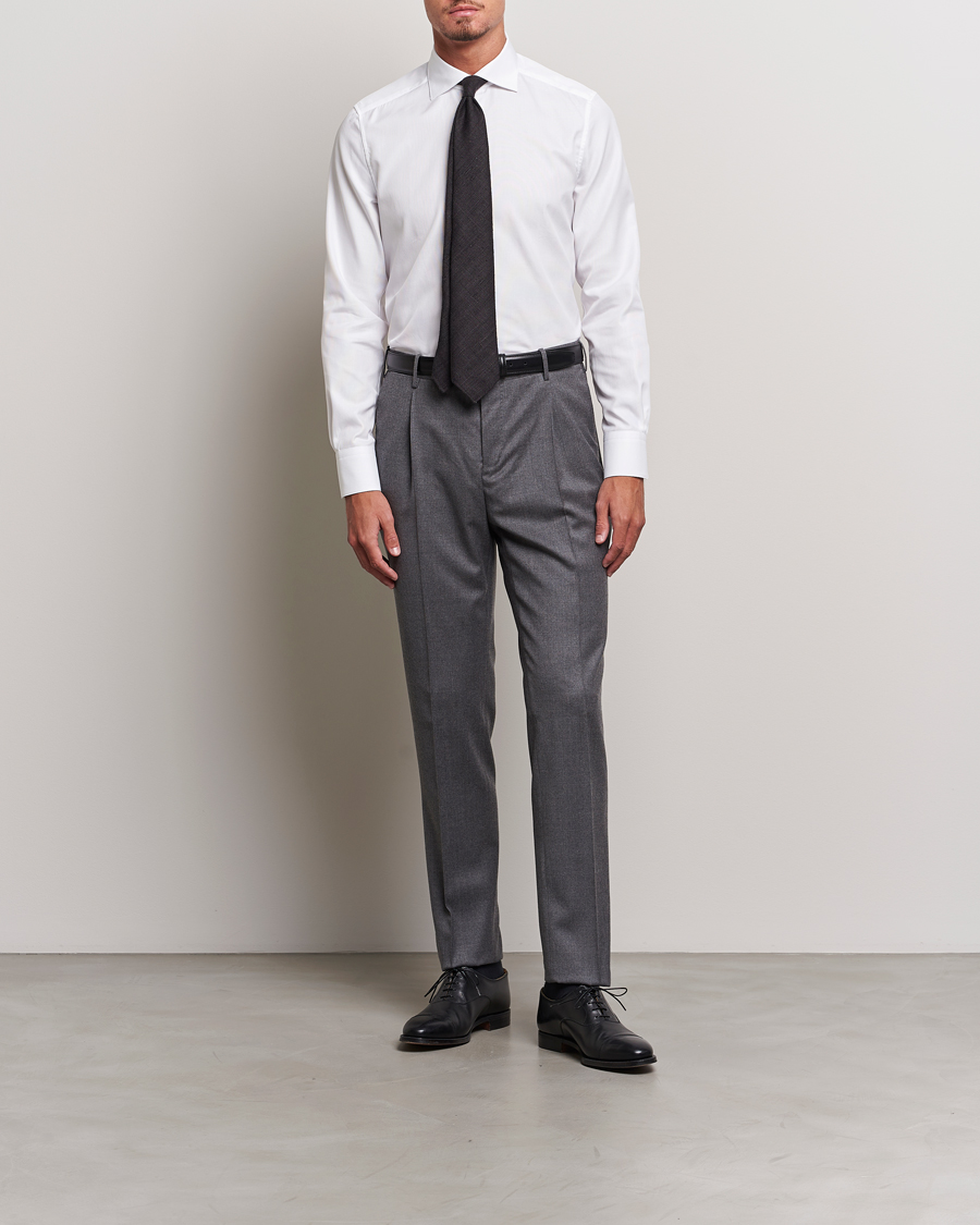 Homme | Chemises | Stenströms | 1899 Slim Cotton Royal Oxford Shirt White