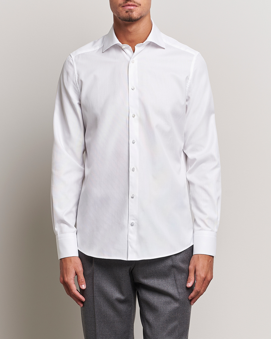Homme | Chemises | Stenströms | 1899 Slim Cotton Royal Oxford Shirt White