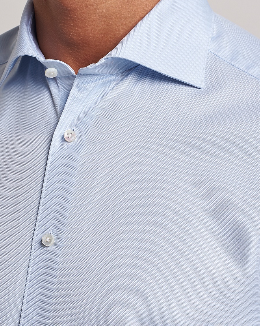 Homme | Chemises | Stenströms | 1899 Slim Cotton Royal Oxford Shirt Light Blue