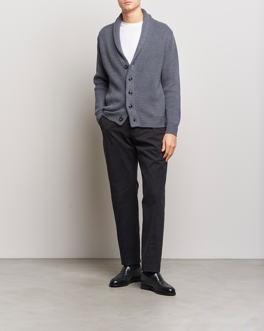 Homme | Pulls Et Tricots | Altea | Shawl Collar Cardigan Charcoal