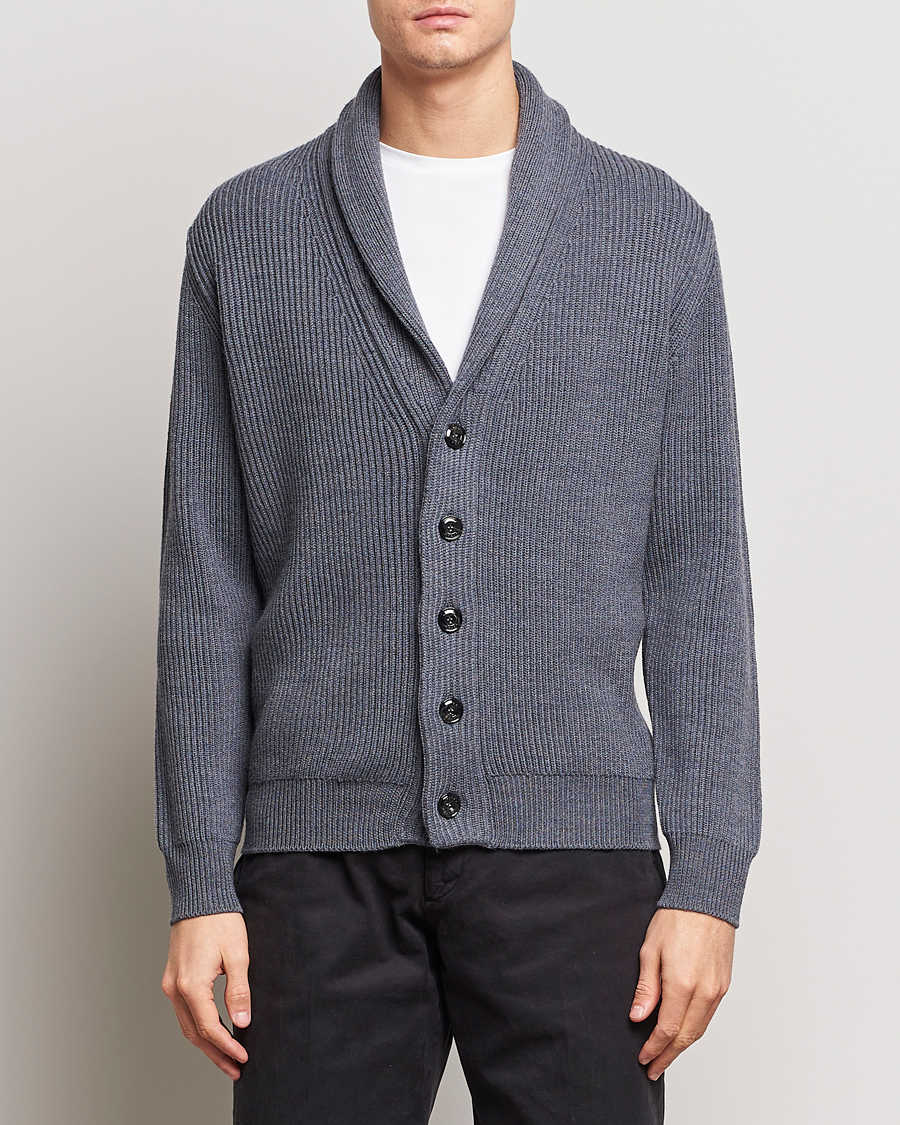 Homme | Sections | Altea | Shawl Collar Cardigan Charcoal