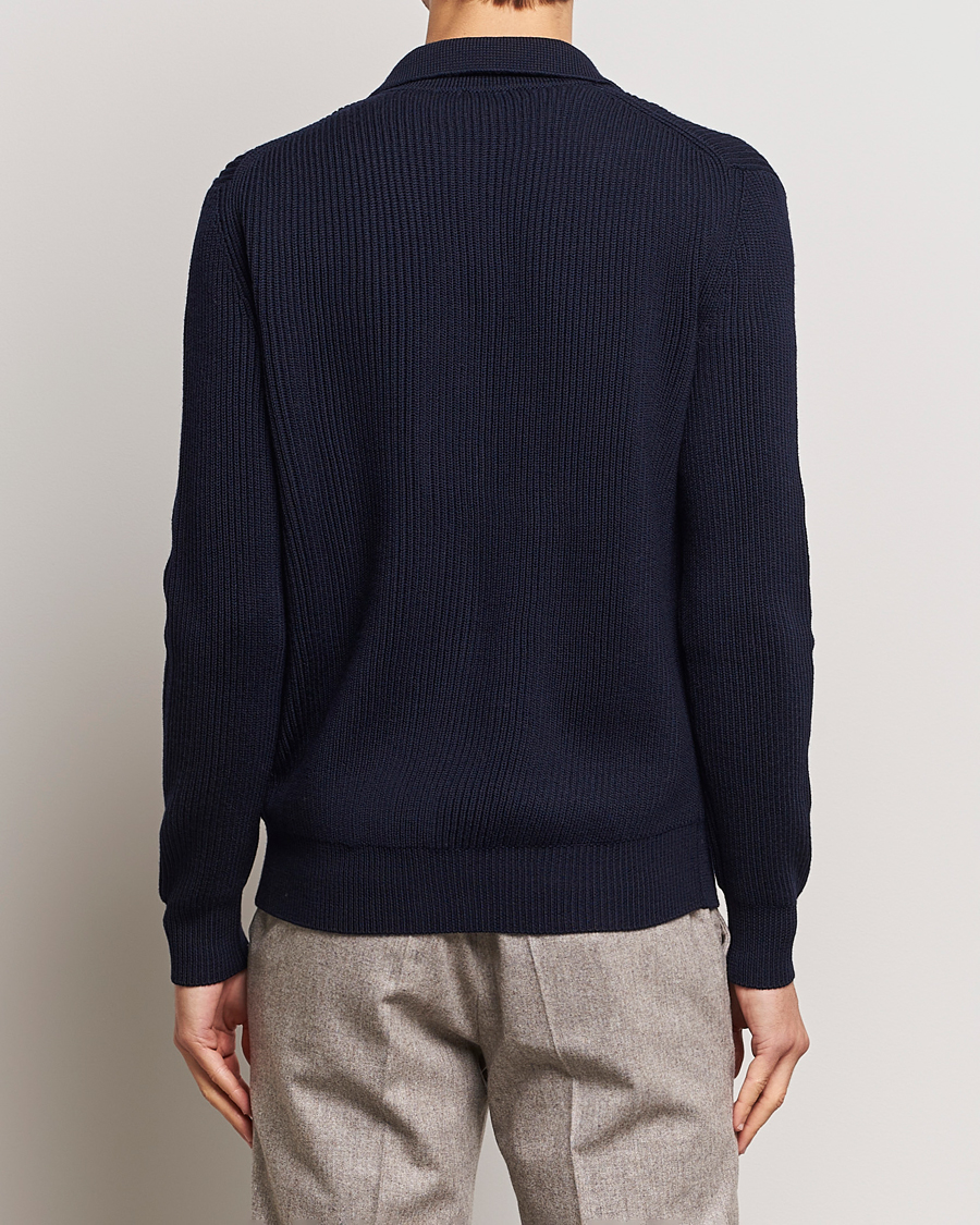 Homme | Pulls Et Tricots | Altea | Rib Wool Cardigan Navy
