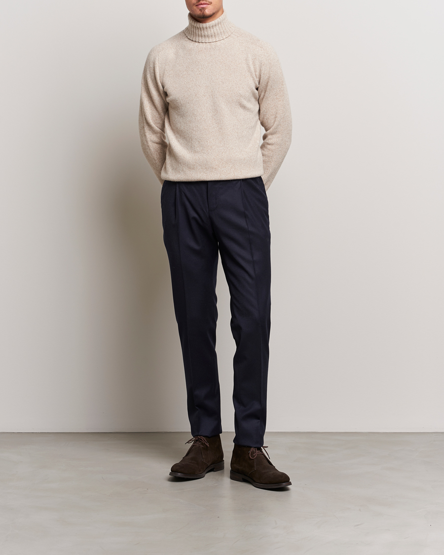 Homme | Pulls Et Tricots | Altea | Wool/Cashmere Crew Neck Rollneck Beige Melange