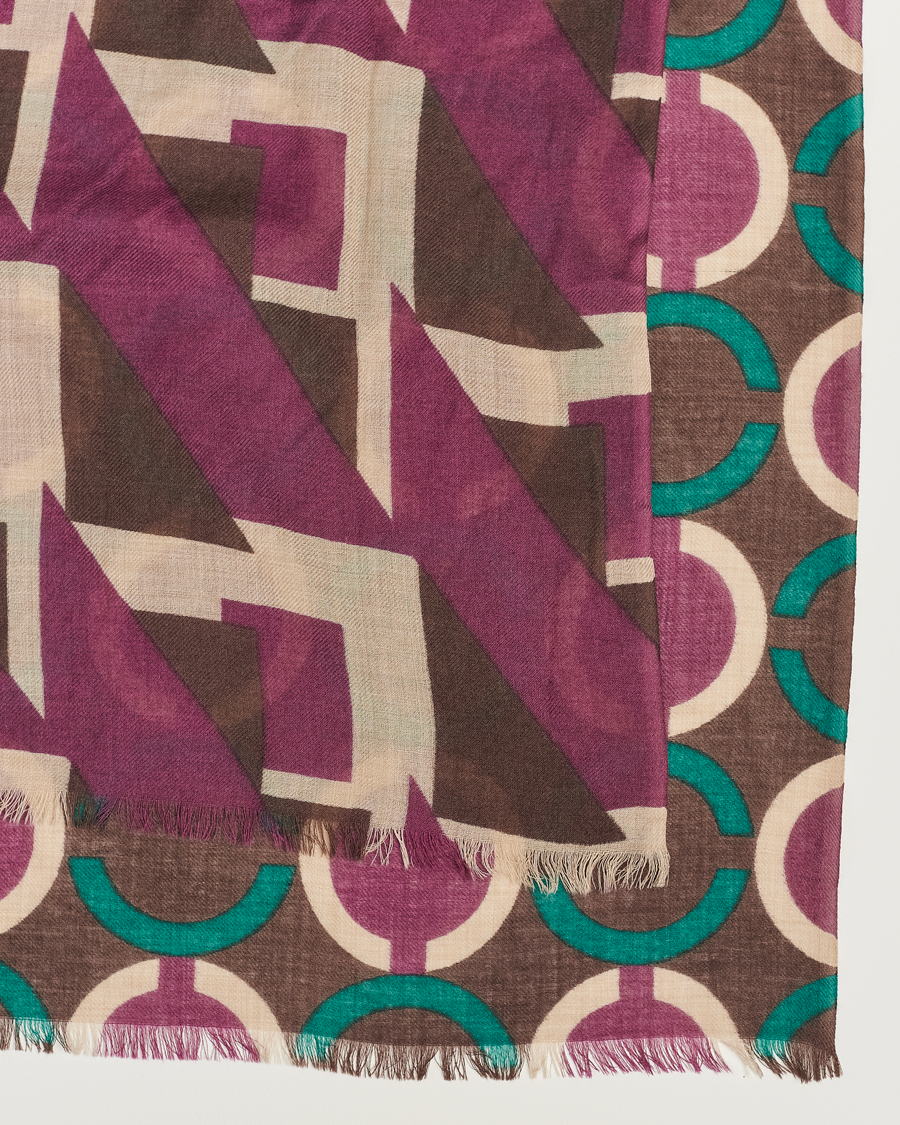 Homme | Altea Printed Wool Scarf Brown | Altea | Printed Wool Scarf Brown