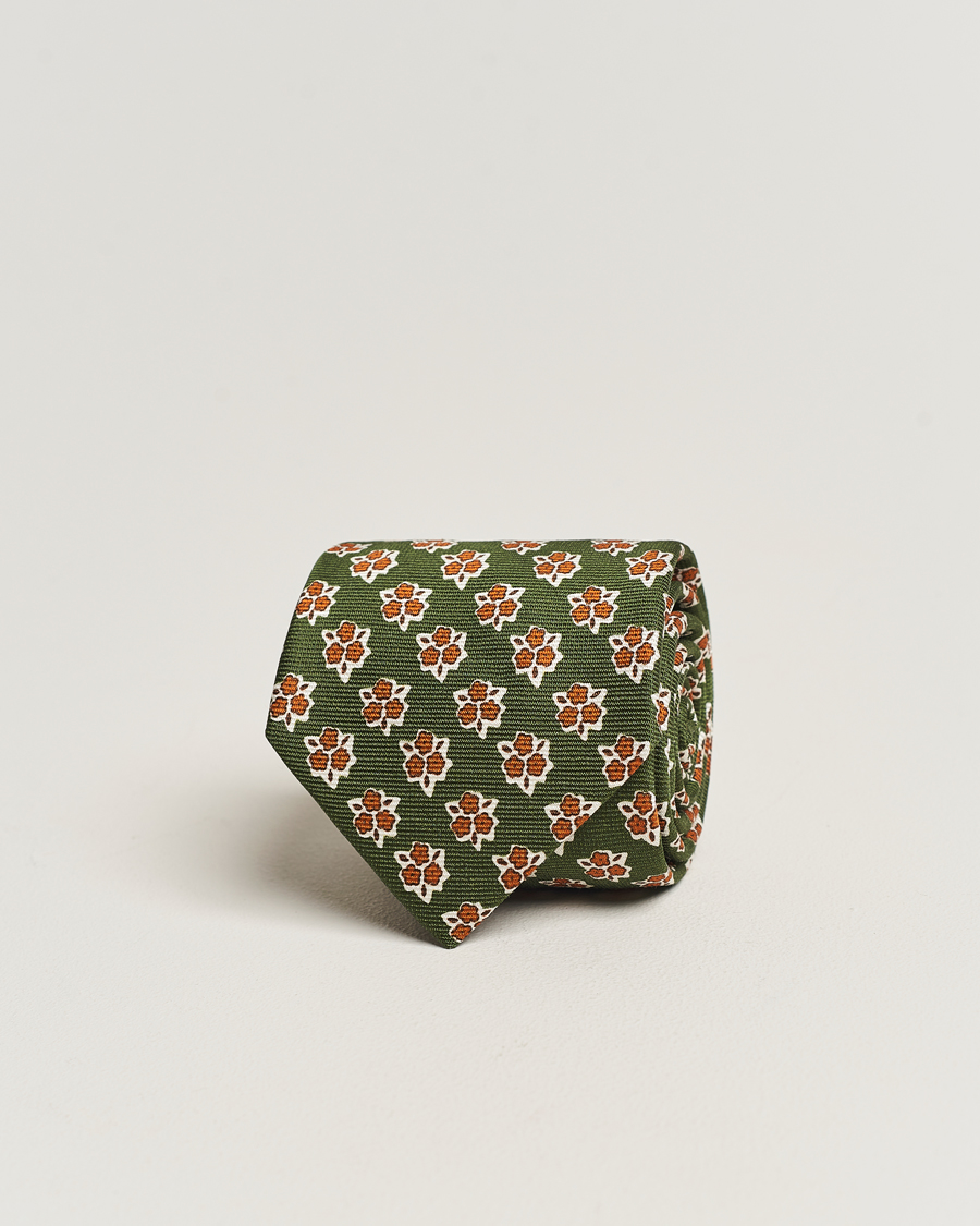 Homme | Altea Printed Silk Tie Green | Altea | Printed Silk Tie Green