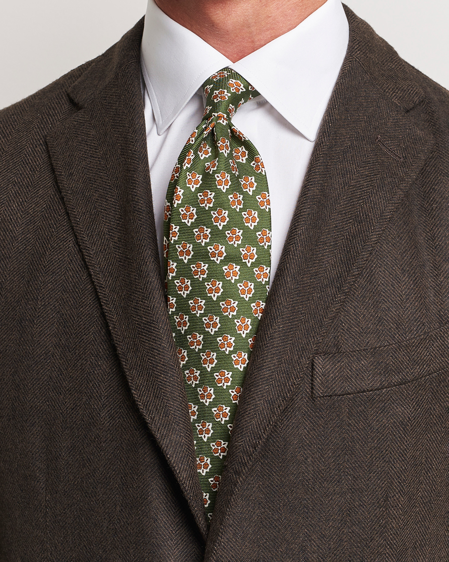 Homme |  | Altea | Printed Silk Tie Green