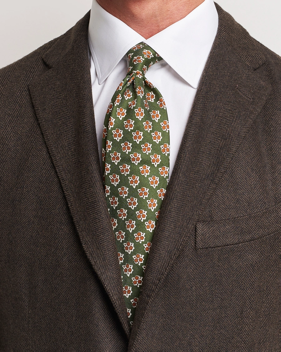 Homme | Altea Printed Silk Tie Green | Altea | Printed Silk Tie Green