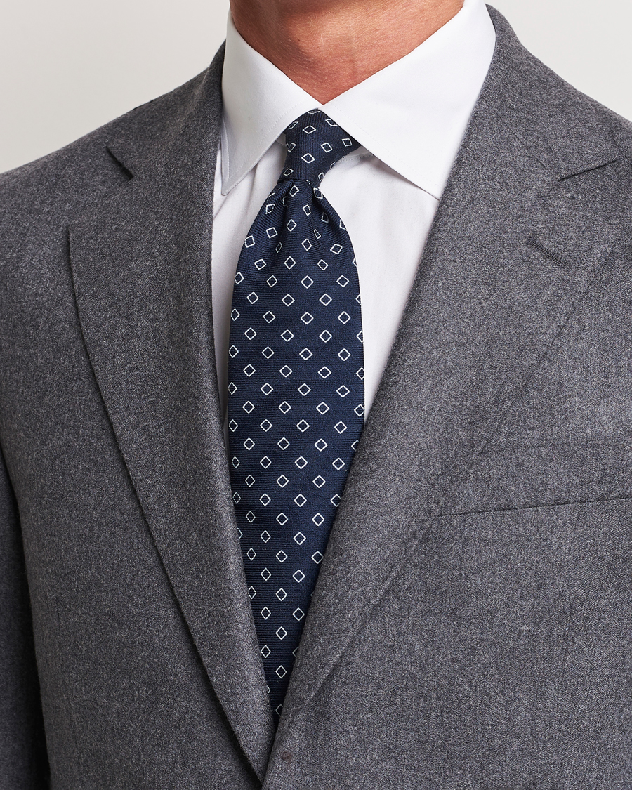 Homme |  | Altea | Printed Wool Tie Navy