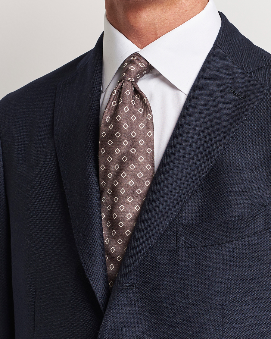 Homme |  | Altea | Printed Wool Tie Brown