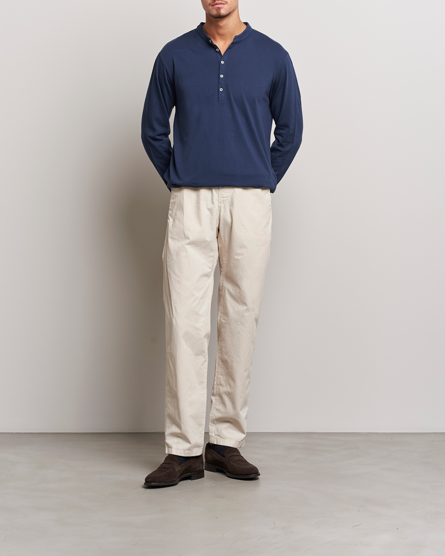 Homme | Pulls Et Tricots | Massimo Alba | Hawai Cotton/Cashmere Henley Navy
