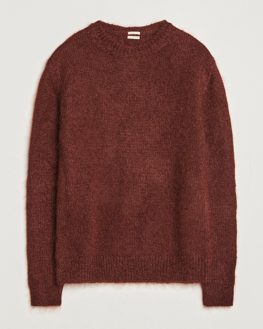 Homme | Pulls Et Tricots | Massimo Alba | Alder Mohair/Silk Crew Neck Burnt Orange