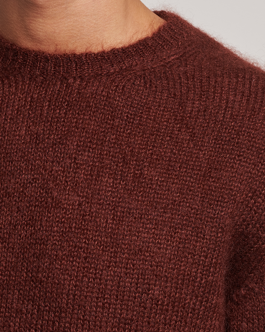 Homme | Pulls Et Tricots | Massimo Alba | Alder Mohair/Silk Crew Neck Burnt Orange