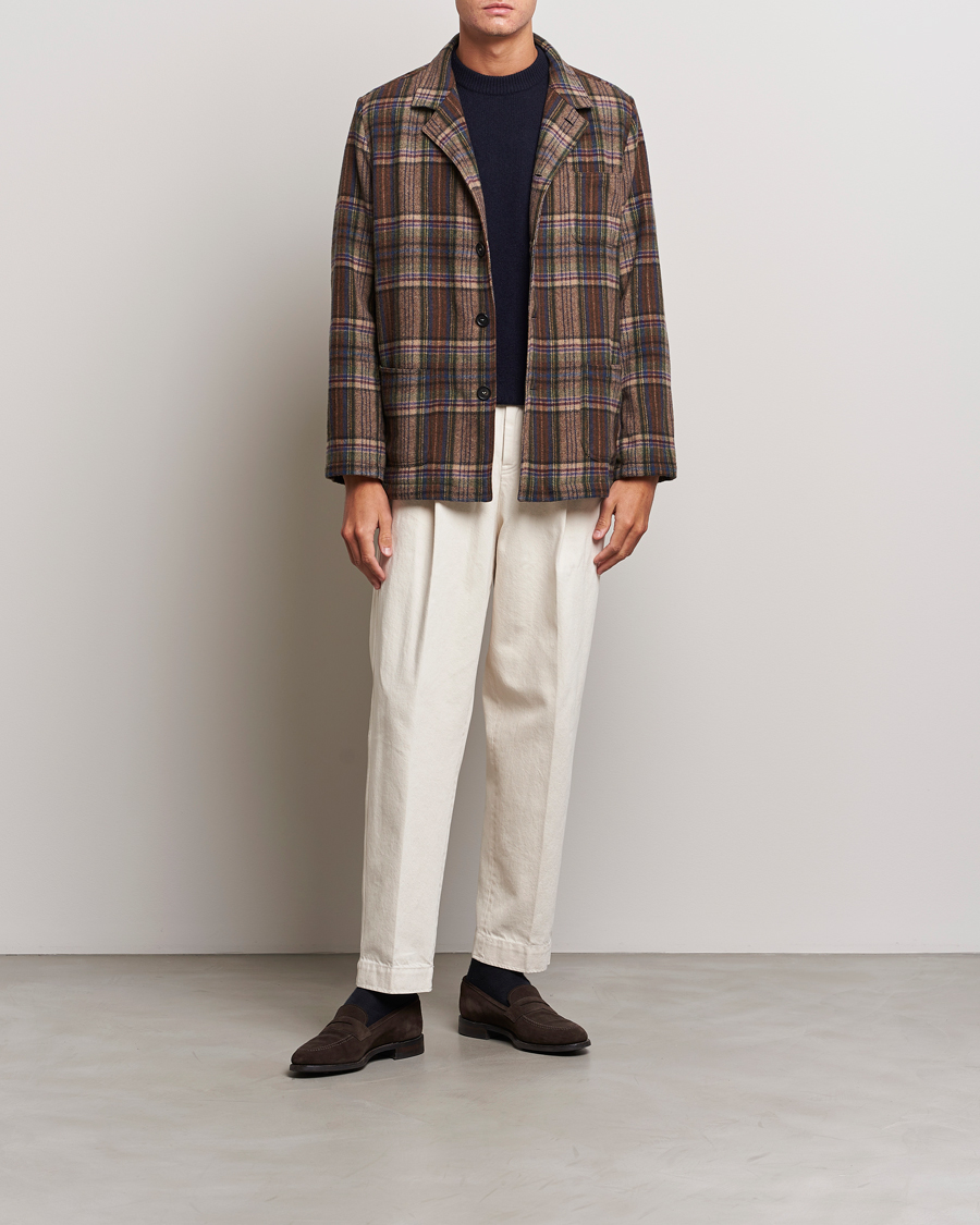 Homme | Manteaux Et Vestes | Massimo Alba | Florida Soft Wool Shirt Jacket Brown Check