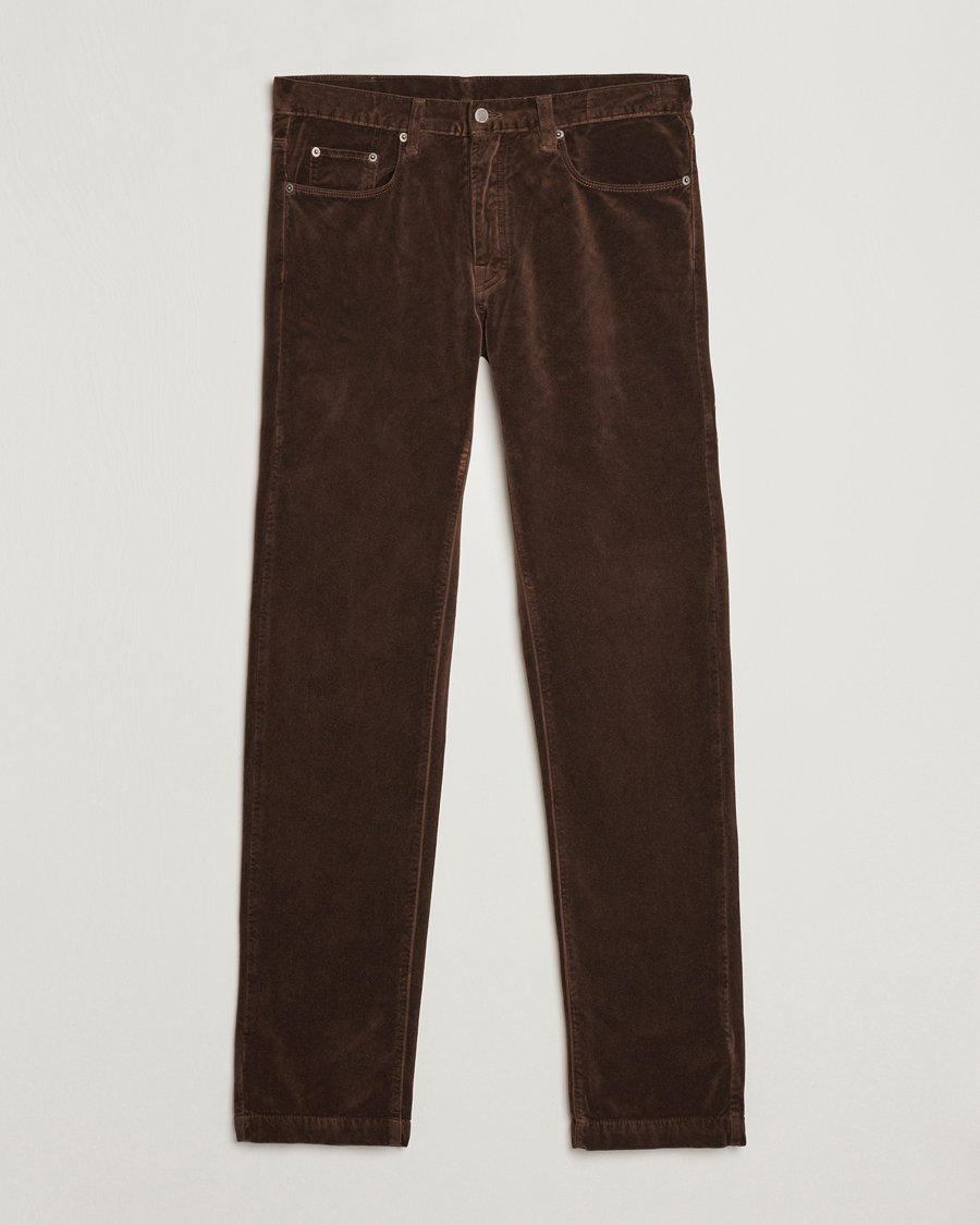 Homme | Pantalons | Massimo Alba | Regular Fit Velvet 5-Pocket Pants Chestnut