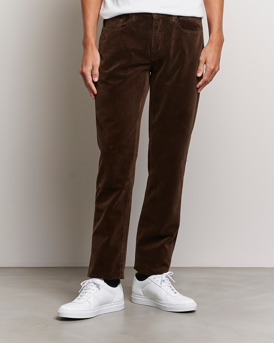 Homme | Pantalons En Velours Côtelé | Massimo Alba | Regular Fit Velvet 5-Pocket Pants Chestnut