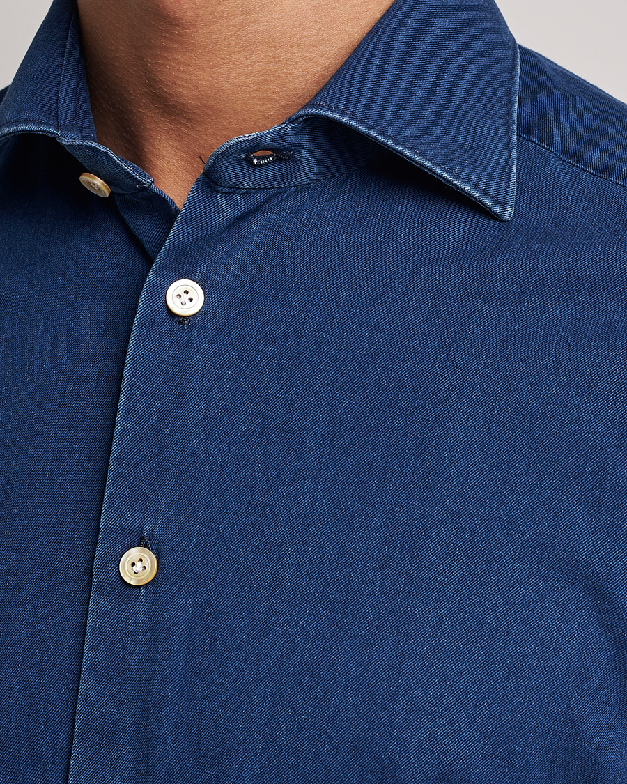 Homme | Chemises | Kiton | Slim Fit Denim Shirt Medium Blue Wash