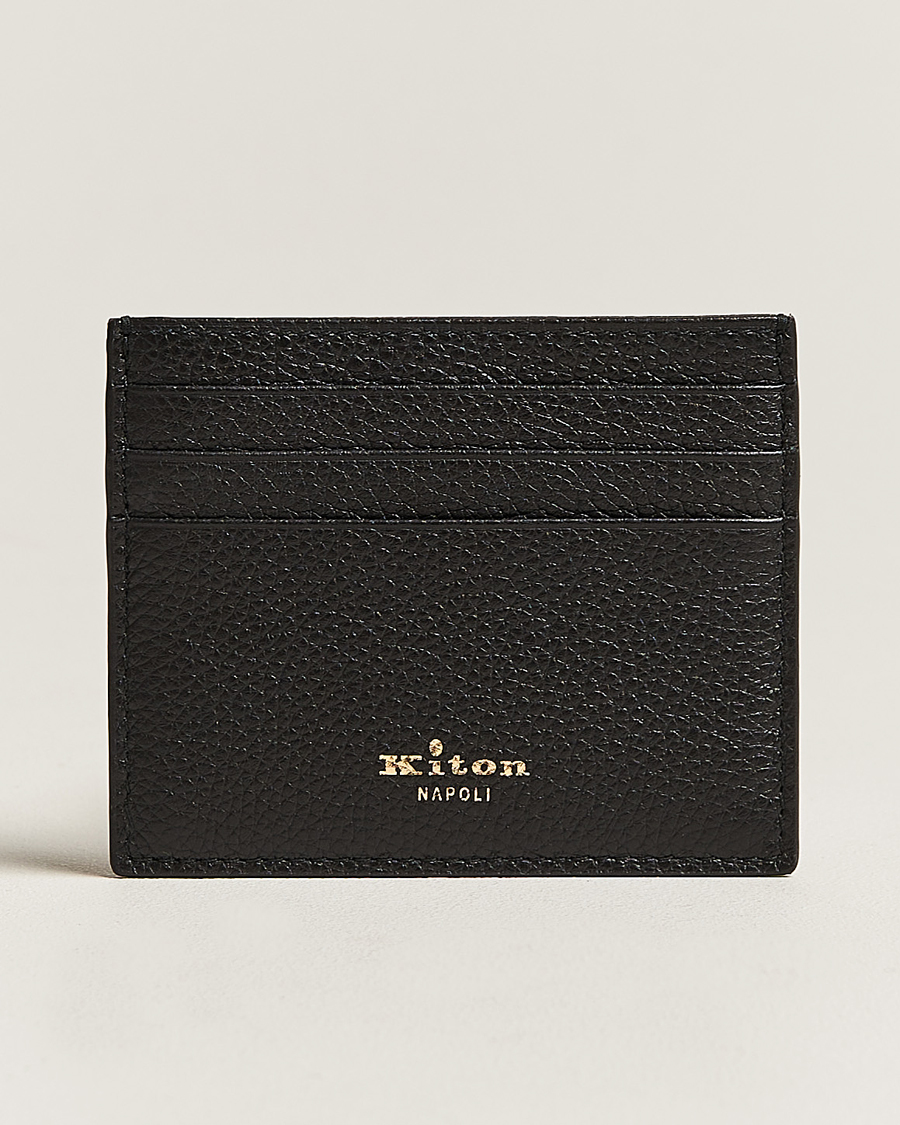 Homme | Kiton Grain Leather Cardholder Black | Kiton | Grain Leather Cardholder Black