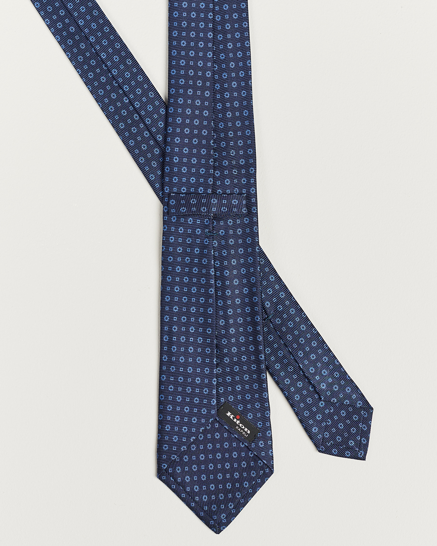 Homme | Kiton Micro Dot Silk Tie Navy | Kiton | Micro Dot Silk Tie Navy