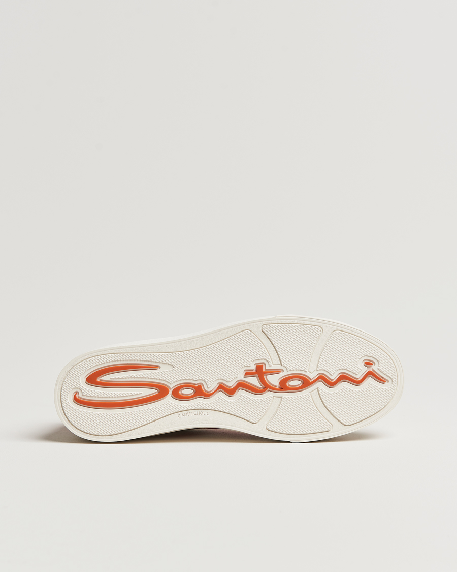 Homme | Santoni Double Buckle Sneakers White/Red | Santoni | Double Buckle Sneakers White/Red
