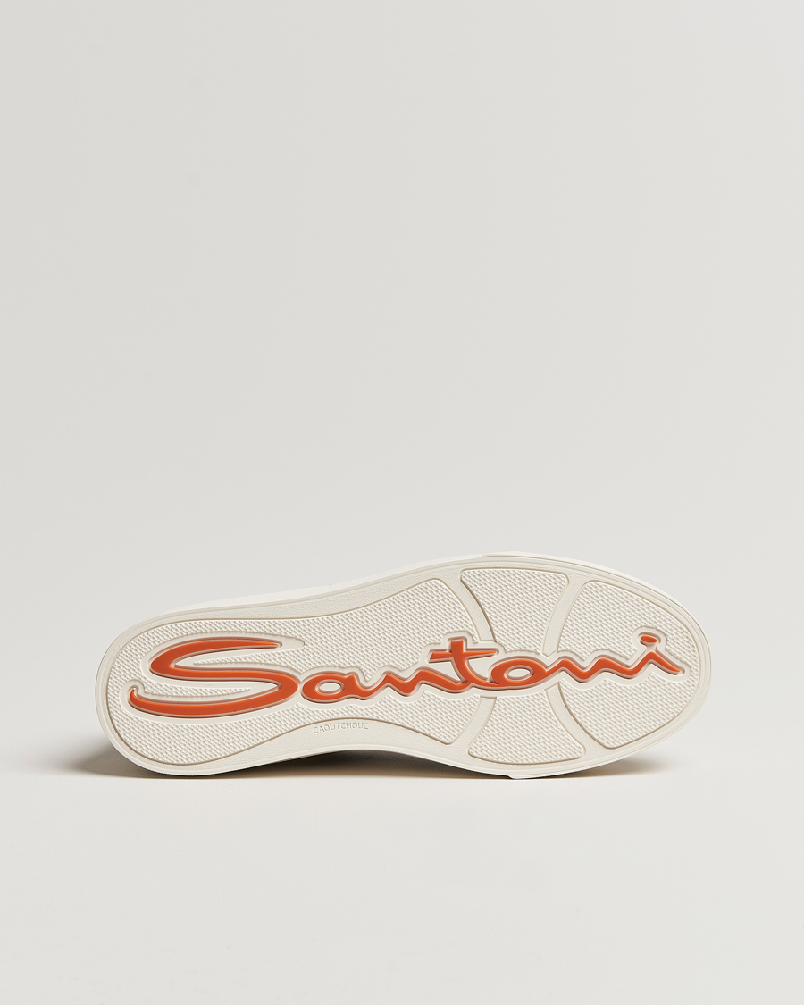 Homme | Santoni Double Buckle Sneakers White/Black | Santoni | Double Buckle Sneakers White/Black