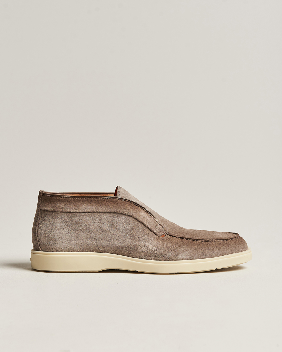 Homme | Santoni Open Chukka Boots Taupe Suede | Santoni | Open Chukka Boots Taupe Suede