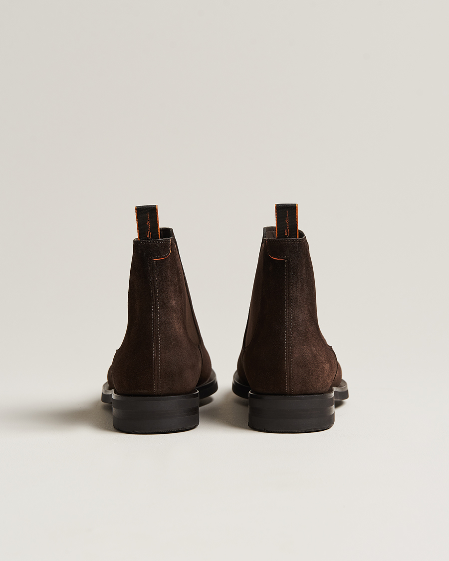 Homme | Santoni Chelsea Boots Dark Brown Suede | Santoni | Chelsea Boots Dark Brown Suede