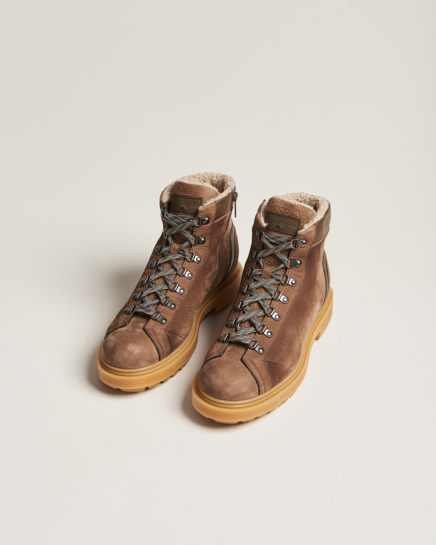 Homme | Santoni St Moritz Winter Boots Brown Nubuck | Santoni | St Moritz Winter Boots Brown Nubuck