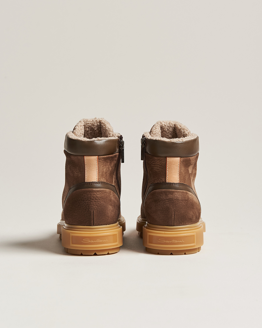 Homme | Santoni St Moritz Winter Boots Brown Nubuck | Santoni | St Moritz Winter Boots Brown Nubuck