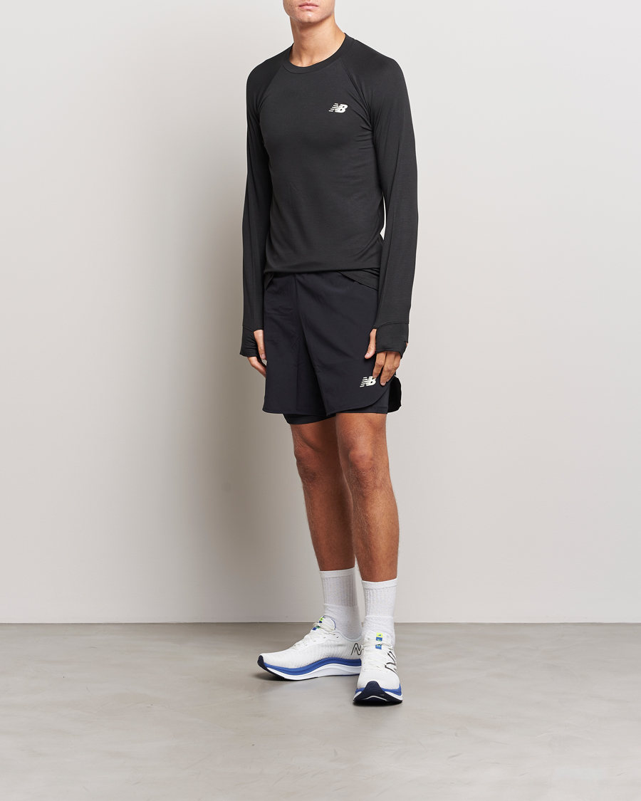 Homme | T-shirts | New Balance | Running Q Speed Jacquard Long Sleeve T-Shirt Black