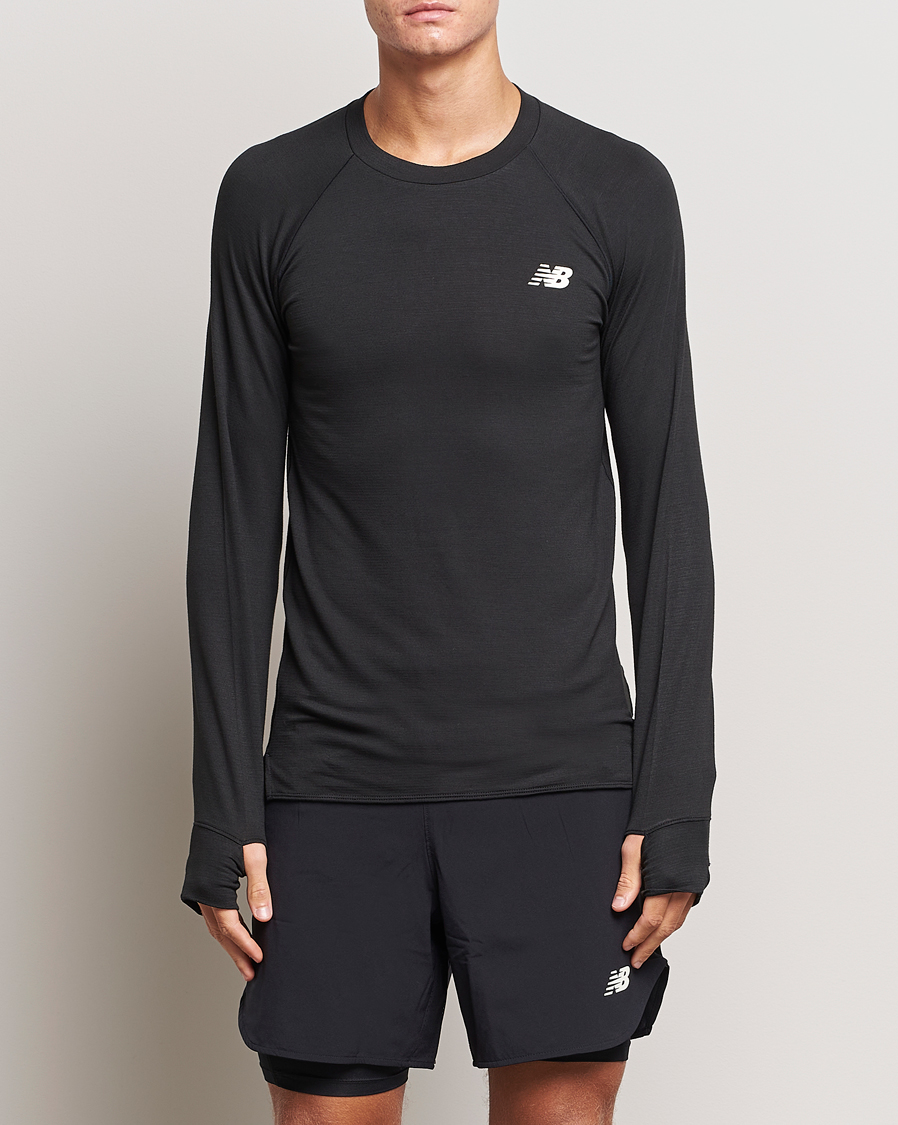 Homme | T-Shirts Noirs | New Balance | Running Q Speed Jacquard Long Sleeve T-Shirt Black