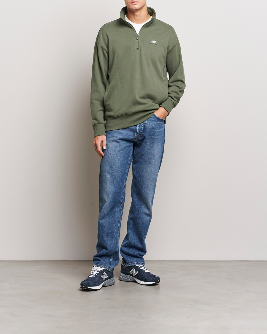 Homme | Pulls Et Tricots | New Balance | Athletics Terry 1/4 Zip Deep Olive Green