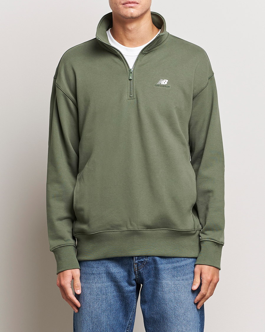 Homme | Pulls Et Tricots | New Balance | Athletics Terry 1/4 Zip Deep Olive Green