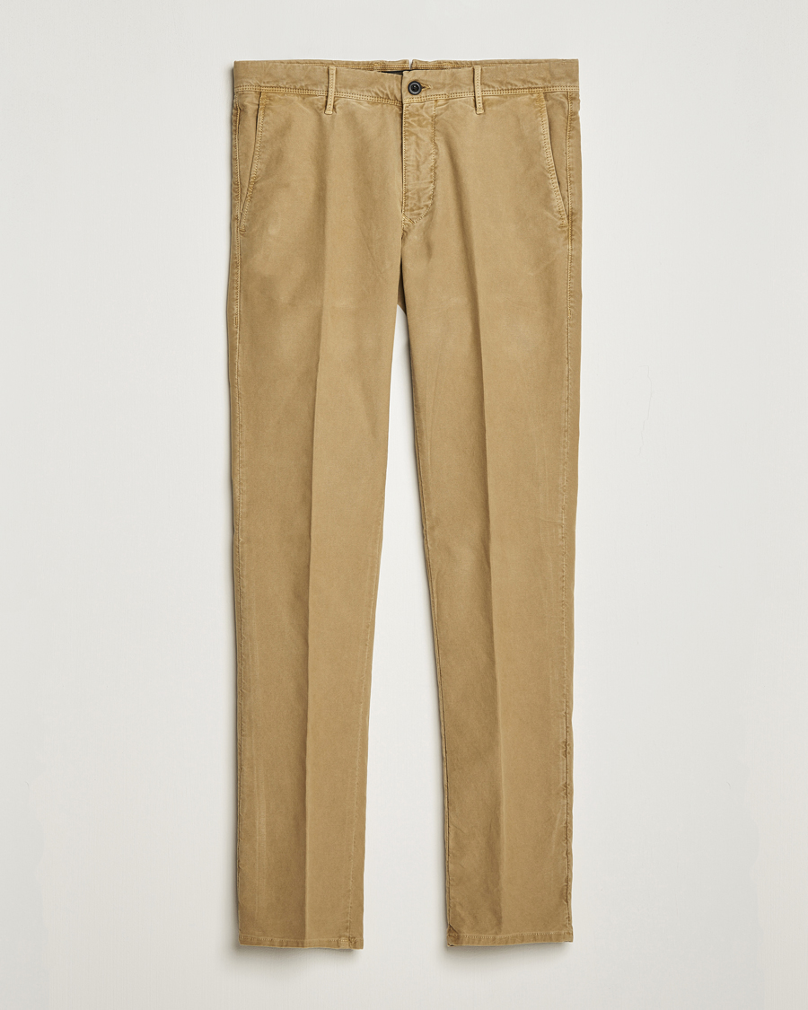 Homme | Pantalons | Incotex | Slim Fit Garment Dyed Slacks Khaki