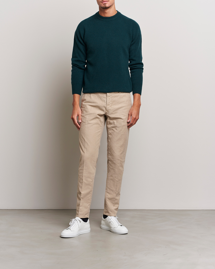 Homme | Pantalons | Incotex | Slim Fit Garment Dyed Slacks Beige