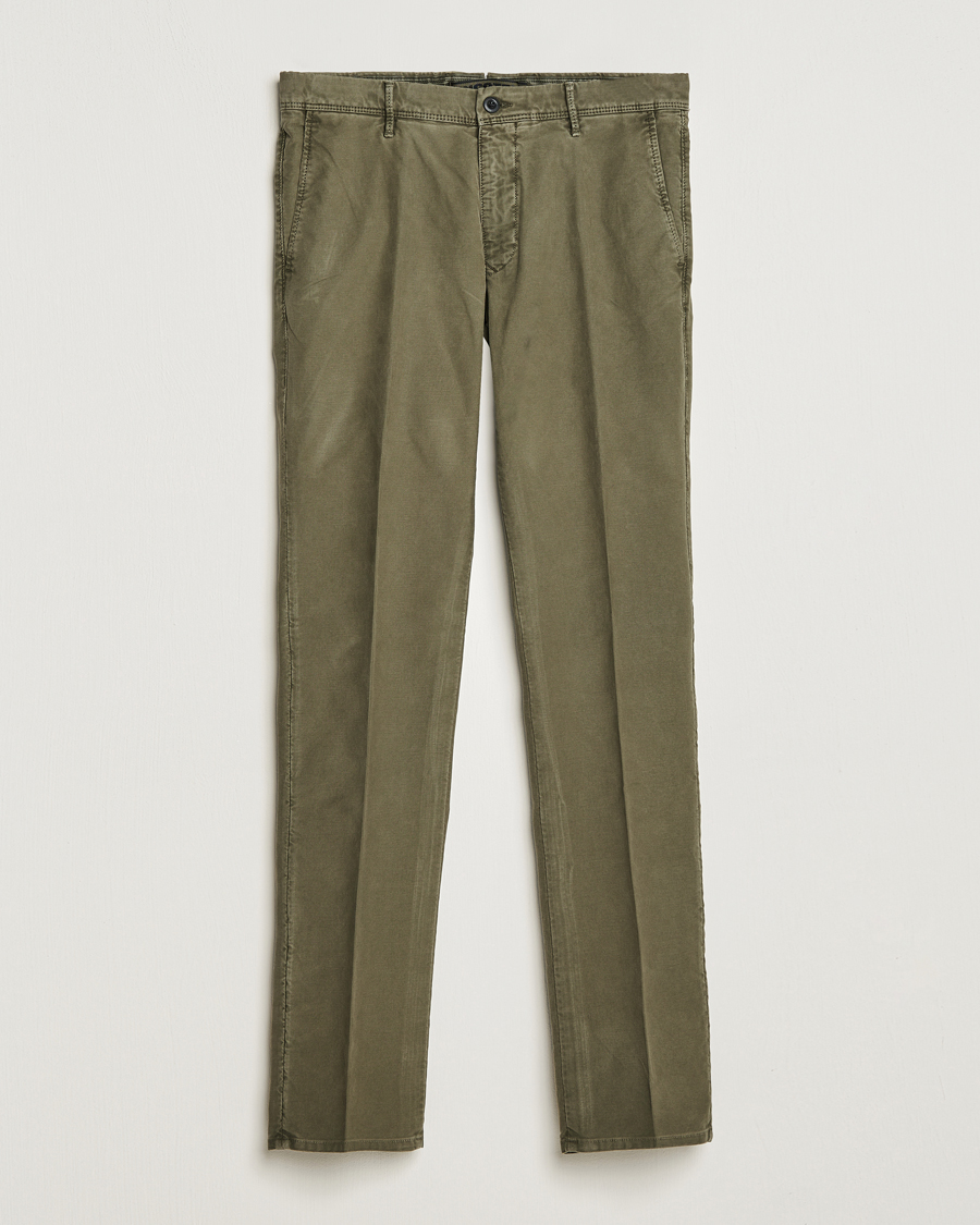 Homme | Pantalons | Incotex | Slim Fit Garment Dyed Slacks Military
