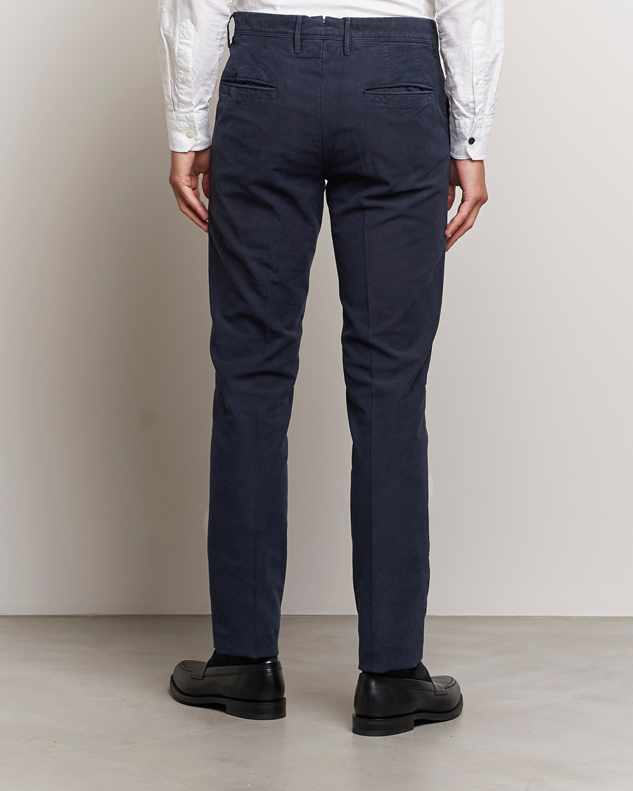 Homme | Pantalons | Incotex | Slim Fit Garment Dyed Slacks Navy