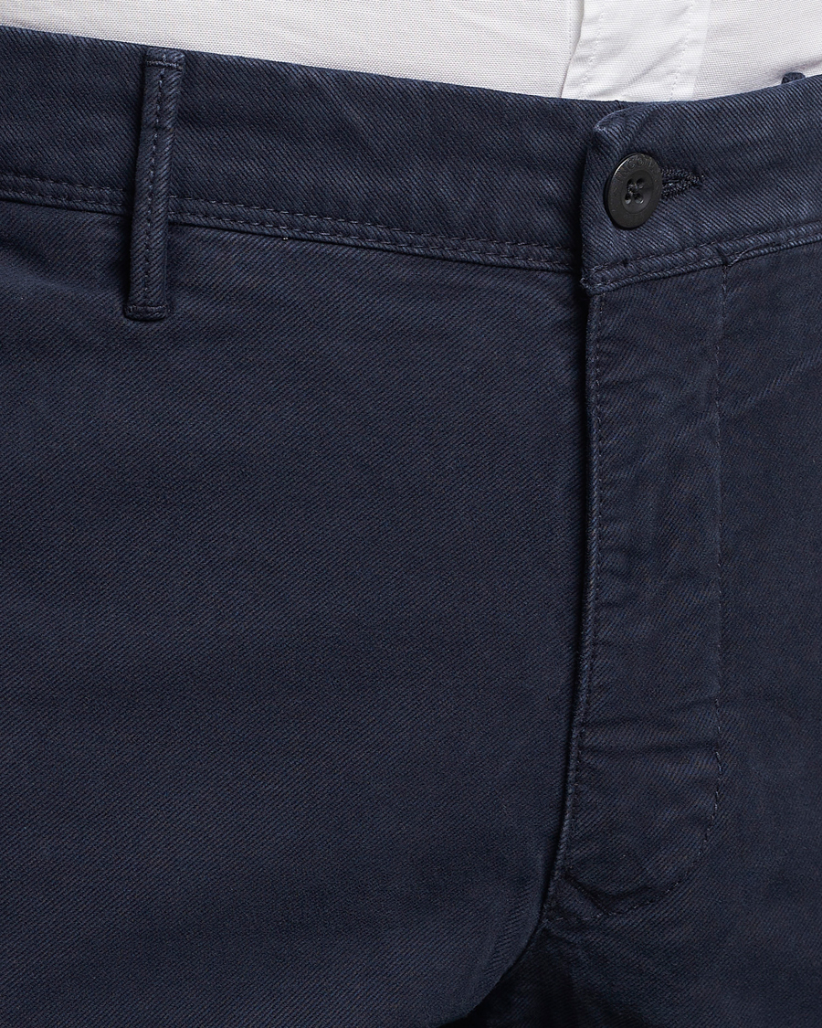 Homme | Pantalons | Incotex | Slim Fit Garment Dyed Slacks Navy