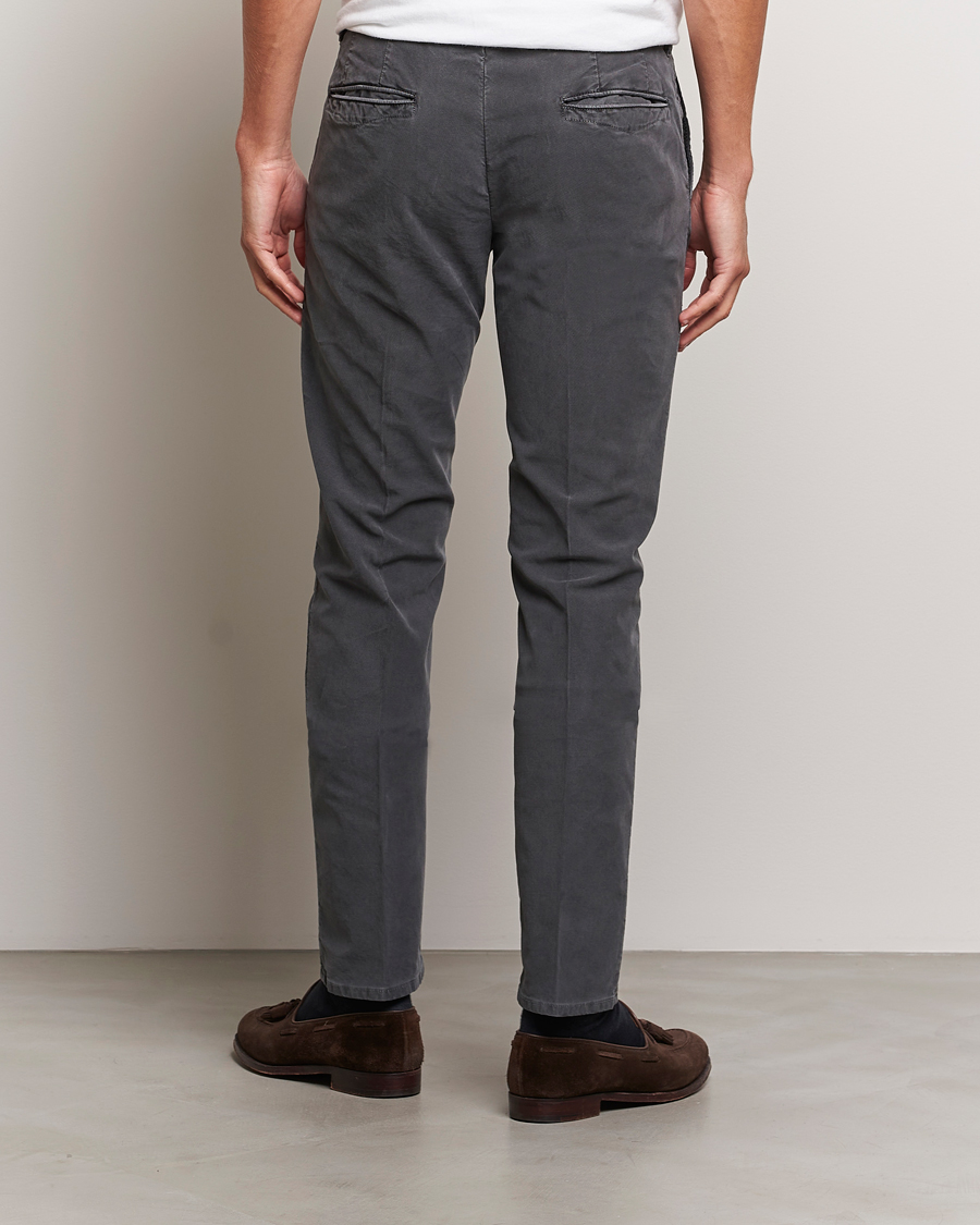 Homme | Pantalons | Incotex | Slim Fit Garment Dyed Slacks Dark Grey