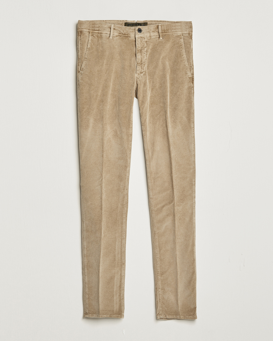 Homme | Pantalons | Incotex | Slim Fit Leisure Cord Slacks Beige